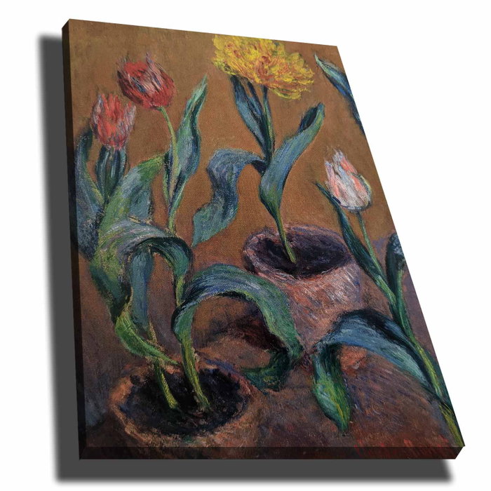 Wallity Pintura Decorativa en Lienzo Tres Macetas de Tulipanes de Claude Monet, 70 x 100 cm Wallity Pintura Decorativa en Lienzo Tres Macetas de Tulipanes de Claude Monet, 70 x 100 cm
